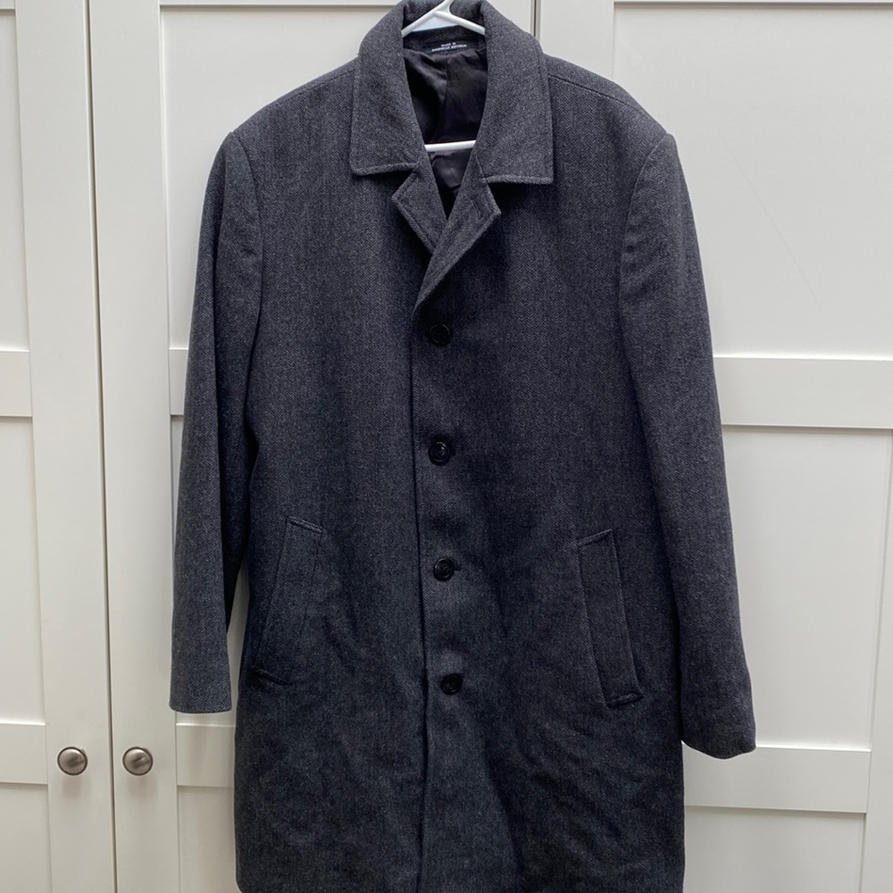 London Fog Signature Men’s 5-Button Overcoat in Charcoal